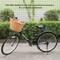 Wickerwise Wicker Front Bike Baskets Universal Handlebar Mount for All Bikes and ages, Ideal for Beach Cruisers, Stationary Bikes, Ebikes, and Road Bikes, Brown with Stylish Faux Leather Straps